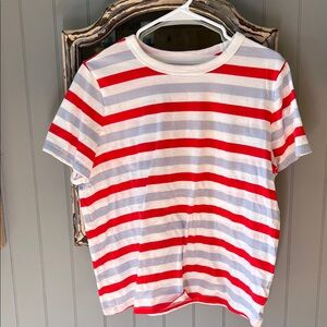 Old Navy Red and White Striped Tee